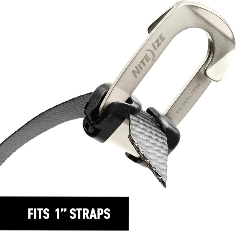 NiteIze CamJam HookLock Strap Hook - Spring-Actuated Tie Down Hook - Corrosion-Resistant Hook & Tempered Steel Cargo Fastener - Heavy-Duty Load Securing Hook for 1-Inch Straps - Large (2 Pack) - Image 3